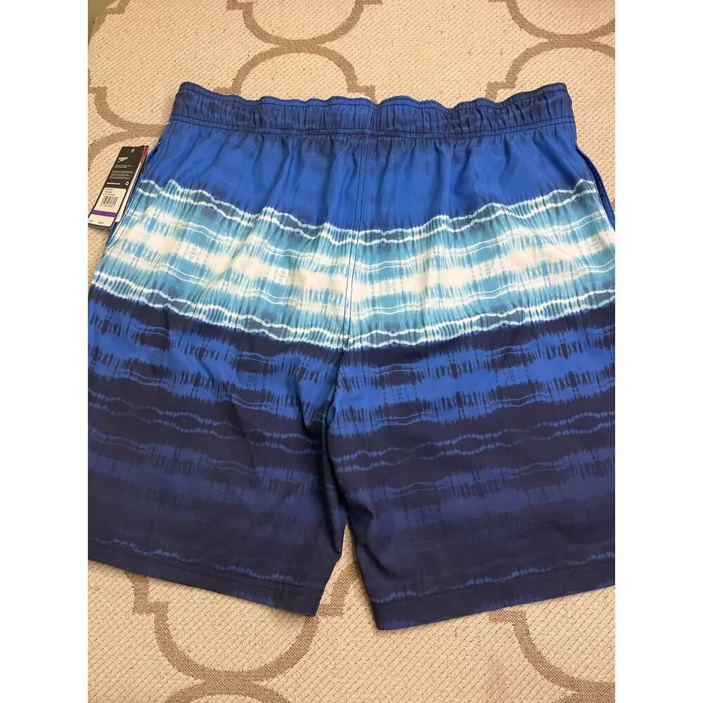 Speedo blue lemonade water repellent UPF 50+ swim trunks, 9” inseam, size XXL